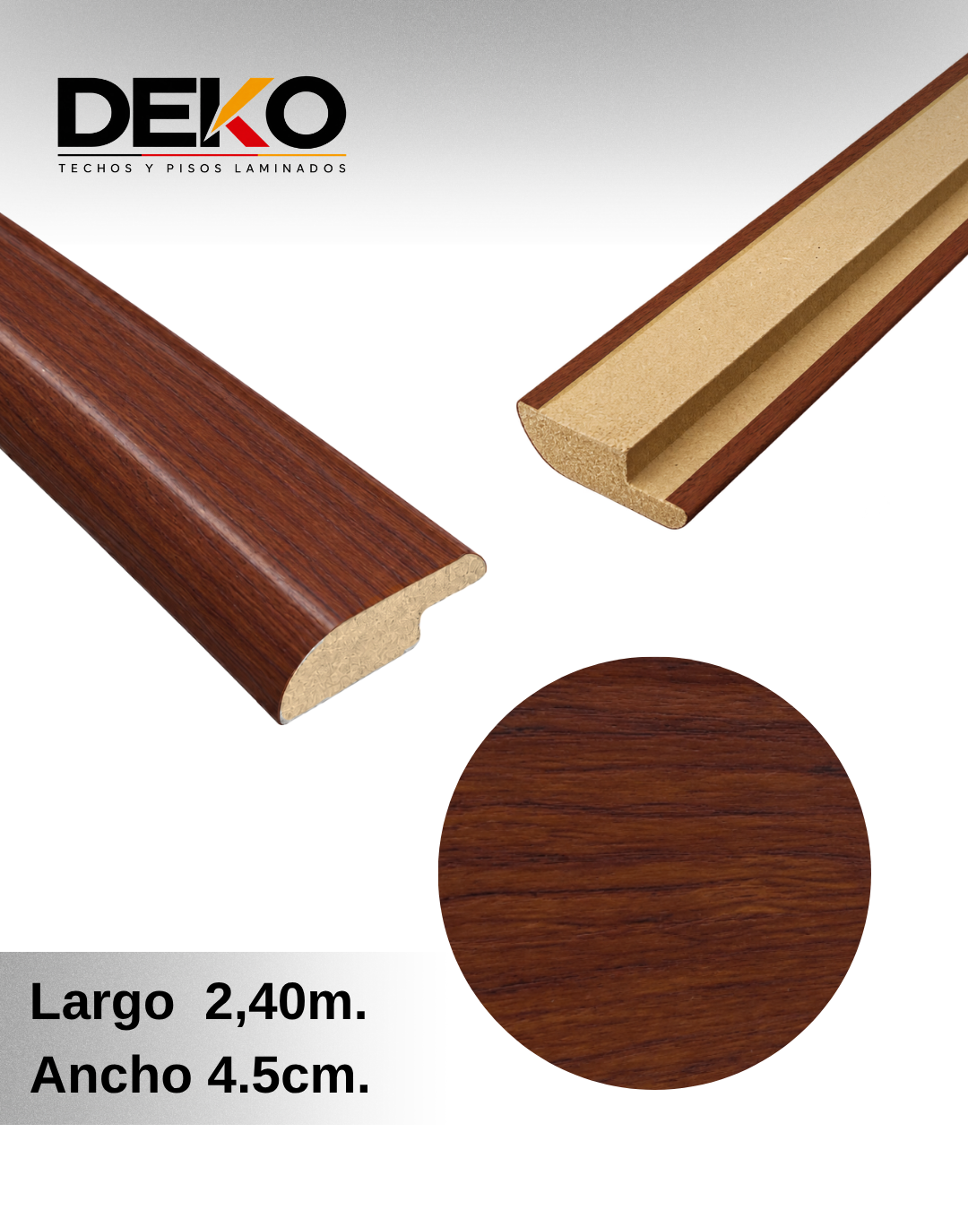 Perfil reductor en MDF.