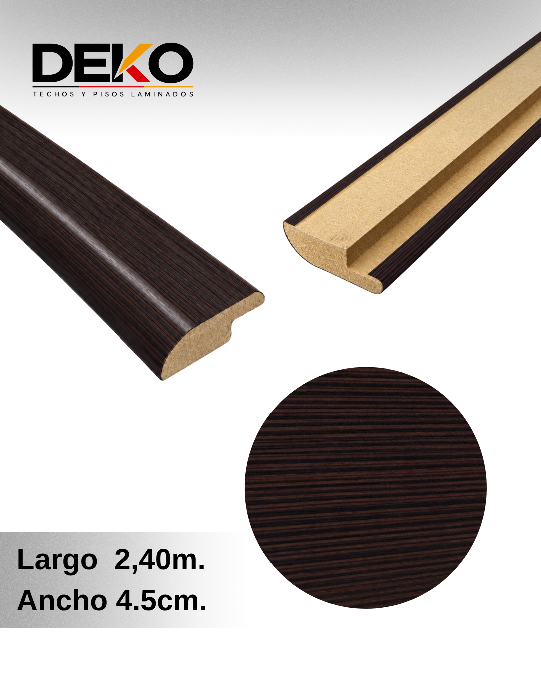 Perfil reductor en MDF.